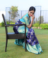 Teal Blue Banarasi Silk Saree | Wedding & Reception Wear
