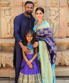 Teal Blue Banarasi Silk Saree | Wedding & Reception Wear