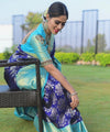 Teal Blue Banarasi Silk Saree | Wedding & Reception Wear
