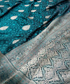 Teal Blue Jacquard Silk Saree | Ethnic Wear for Women