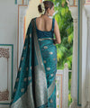 Teal Blue Jacquard Silk Saree | Ethnic Wear for Women