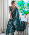Teal Blue Jacquard Silk Saree | Ethnic Wear for Women