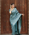 Teal Blue Jacquard Silk Saree | Festive & Party Wear