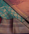 Teal Blue Kanjivaram Silk Saree | Festive & Party Wear