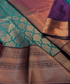 Teal Blue Kanjivaram Silk Saree | Festive & Party Wear