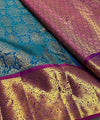 Teal Blue Kanjivaram Silk Saree | Wedding & Festive Wear