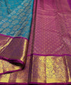 Teal Blue Kanjivaram Silk Saree | Wedding & Festive Wear