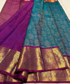 Teal Blue Kanjivaram Silk Saree | Wedding & Festive Wear