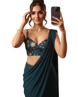 Teal Bollywood Designer Saree | Party & Festive Wear
