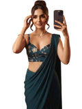 Teal Bollywood Designer Saree | Party & Festive Wear
