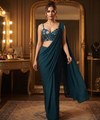 Teal Bollywood Designer Saree | Party & Festive Wear