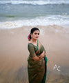 Teal Green Jacquard Silk Saree | Festival & Ceremony Wear