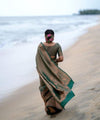 Teal Green Jacquard Silk Saree | Festival & Ceremony Wear
