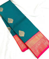 Teal Green Kanjivaram Silk Saree | Wedding & Reception Wear