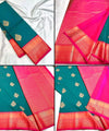 Teal Green Kanjivaram Silk Saree | Wedding & Reception Wear