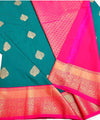 Teal Green Kanjivaram Silk Saree | Wedding & Reception Wear