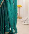Teal Green Space Silk Sequin Embroidery Saree for Party Wear | RD KAVYA