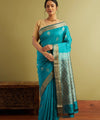 Turquoise Blue Jacquard Silk Saree | Rich Zari Border Saree