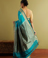 Turquoise Blue Jacquard Silk Saree | Rich Zari Border Saree