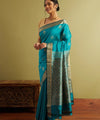 Turquoise Blue Jacquard Silk Saree | Rich Zari Border Saree