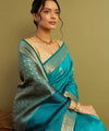 Turquoise Blue Jacquard Silk Saree | Rich Zari Border Saree