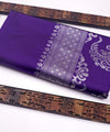 Violet Banarasi Silk Saree | Bridal & Festive Wear