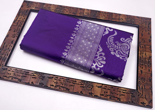 Violet Banarasi Silk Saree | Bridal & Festive Wear