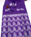 Violet Banarasi Silk Saree | Bridal & Festive Wear