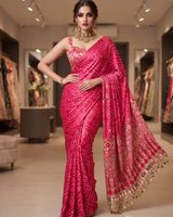Vivid Pink Trending Designer Saree | Party & Festive Wear