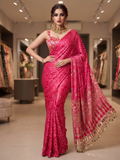 Vivid Pink Trending Designer Saree | Party & Festive Wear
