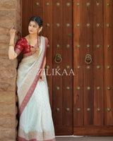 White Banarasi Silk Saree | Ethnic Wear for Women