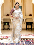 White Banarasi Silk Saree | Ethnic Wear for Women