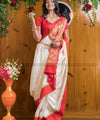 White Banarasi Silk Saree | Ethnic Wear for Women
