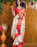 White Banarasi Silk Saree | Ethnic Wear for Women