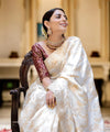 White Banarasi Silk Saree | Ethnic Wear for Women
