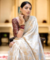 White Banarasi Silk Saree | Ethnic Wear for Women