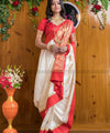 White Banarasi Silk Saree | Ethnic Wear for Women