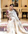 White Banarasi Silk Saree | Ethnic Wear for Women