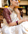 White Banarasi Silk Saree | Ethnic Wear for Women