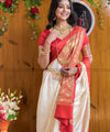 White Banarasi Silk Saree | Ethnic Wear for Women