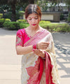 White Banarasi Silk Saree | Festival & Ceremony Wear