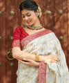 White Banarasi Silk Saree | Festival & Ceremony Wear