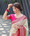 White Banarasi Silk Saree | Festival & Ceremony Wear