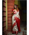 White Banarasi Silk Saree | Festive Celebration Wear