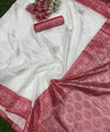 White Banarasi Silk Saree | Festive Celebration Wear