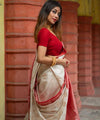 White Banarasi Silk Saree | Festive Celebration Wear