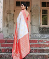 White Banarasi Silk Saree | Puja Collection