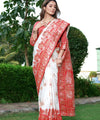 White Banarasi Silk Saree | Puja & Festive Wear