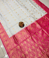 White Banarasi Silk Saree | Puja & Festive Wear