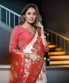 White Banarasi Silk Saree | Puja & Festive Wear